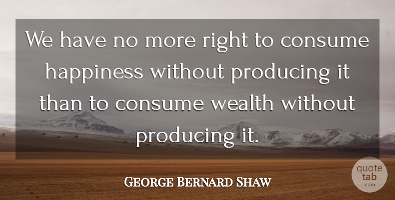 George Bernard Shaw Quote About Inspirational, Life, Happiness: We Have No More Right...