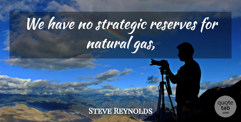 Steve Reynolds Quote About Natural, Reserves, Strategic: We Have No Strategic Reserves...
