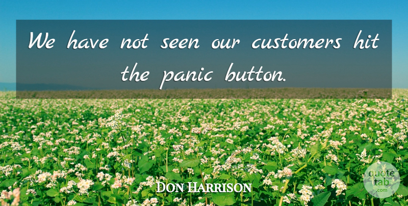 Don Harrison Quote About Customers, Hit, Panic, Seen: We Have Not Seen Our...