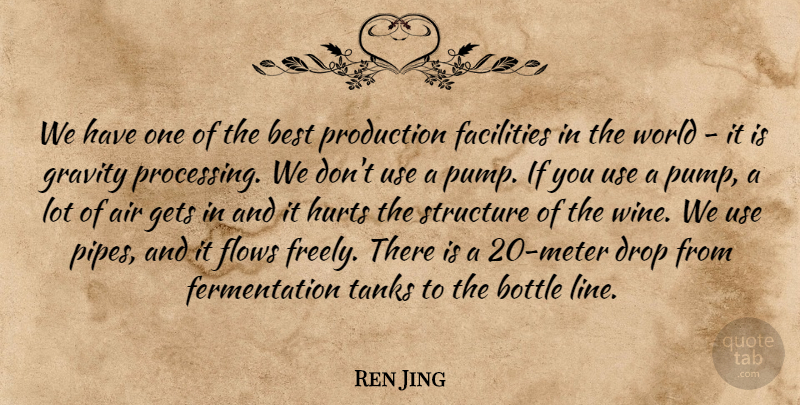 Ren Jing Quote About Air, Best, Bottle, Drop, Facilities: We Have One Of The...