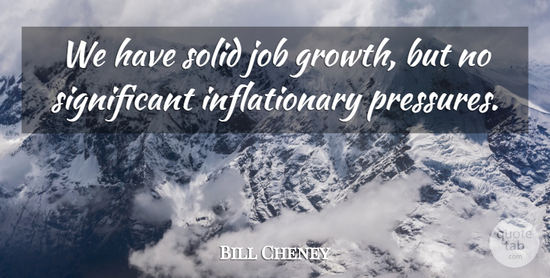 Bill Cheney Quote About Job, Solid: We Have Solid Job Growth...