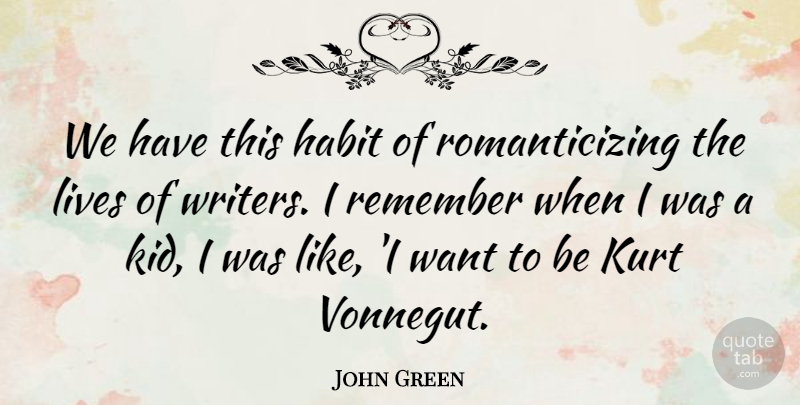 John Green Quote About Kids, Want, Remember: We Have This Habit Of...