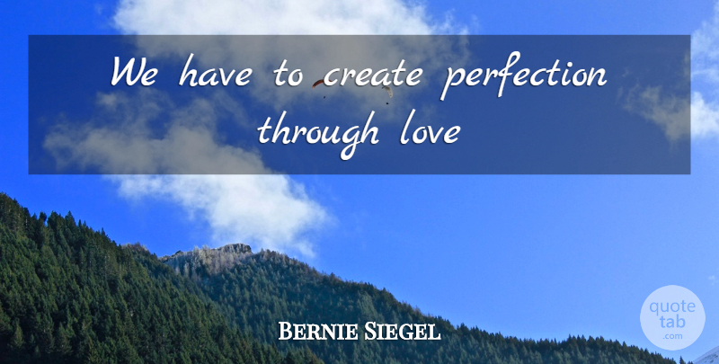 Bernie Siegel Quote About Perfection: We Have To Create Perfection...