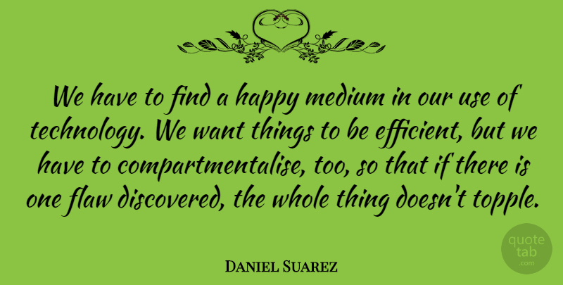 Daniel Suarez Quote About Medium, Technology: We Have To Find A...