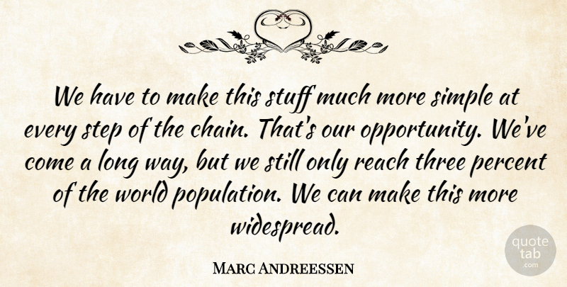 Marc Andreessen Quote About Opportunity, Percent, Reach, Simple, Step: We Have To Make This...