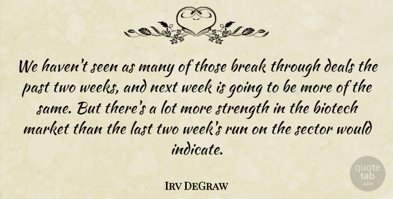 Irv DeGraw Quote About Break, Deals, Last, Market, Next: We Havent Seen As Many...