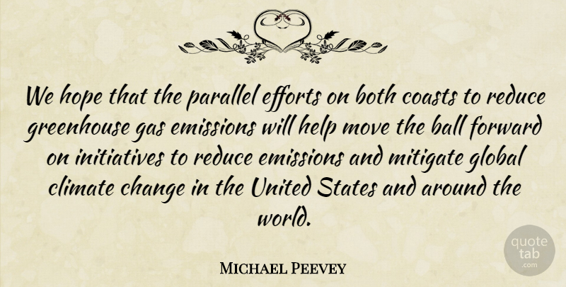 Michael Peevey Quote About Ball, Both, Change, Climate, Coasts: We Hope That The Parallel...