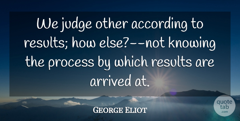 George Eliot Quote About Knowing, Judging, Judgment: We Judge Other According To...