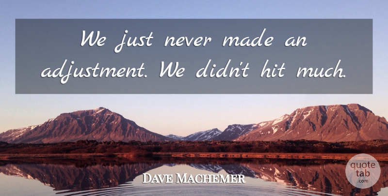 Dave Machemer Quote About Hit: We Just Never Made An...