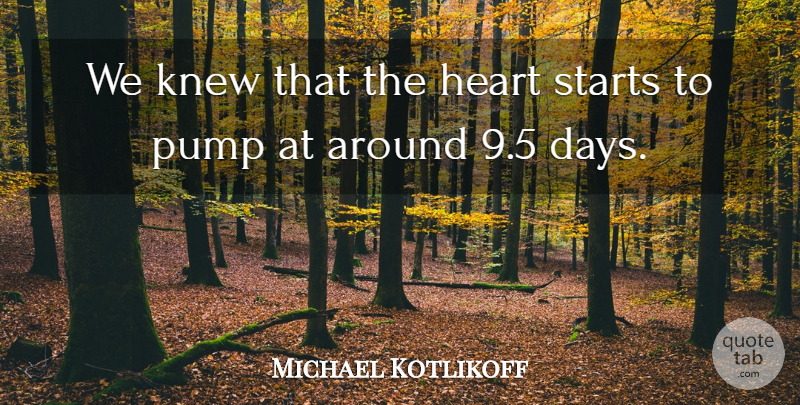 Michael Kotlikoff Quote About Heart, Knew, Pump, Starts: We Knew That The Heart...