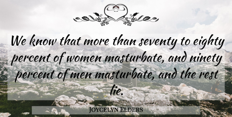 Joycelyn Elders Quote About Lying, Men, Ninety: We Know That More Than...