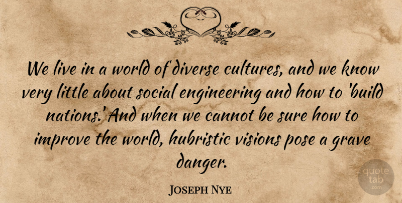 Joseph Nye Quote About Cannot, Diverse, Grave, Pose, Sure: We Live In A World...