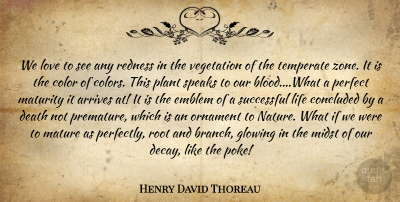 Henry David Thoreau Quote About Successful, Maturity, Glowing: We Love To See Any...