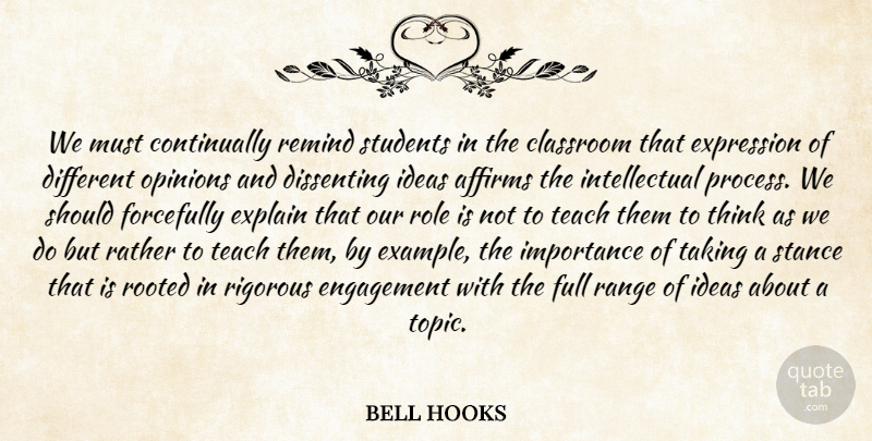bell hooks Quote About Education, Thoughtful, Thinking: We Must Continually Remind Students...