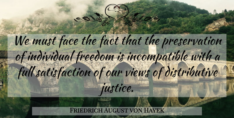 Friedrich August von Hayek Quote About Views, Umpires, Justice: We Must Face The Fact...