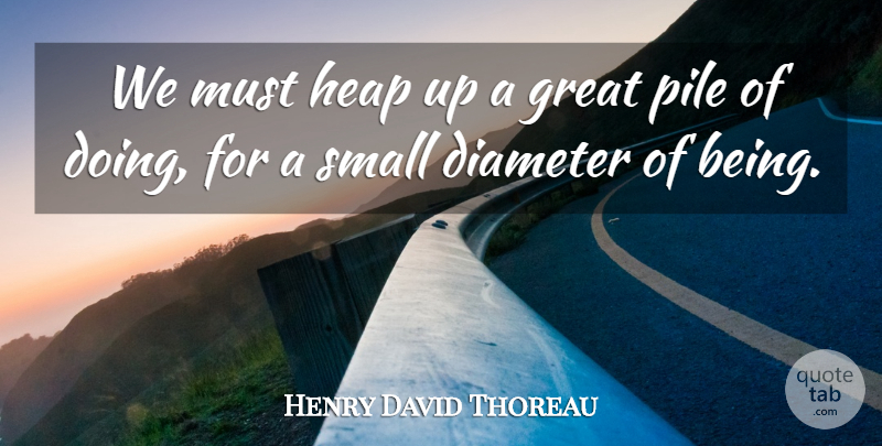 Henry David Thoreau Quote About Action, Existence: We Must Heap Up A...