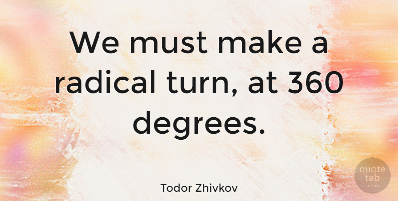Todor Zhivkov Quote About Degrees, Dictator, Radical: We Must Make A Radical...