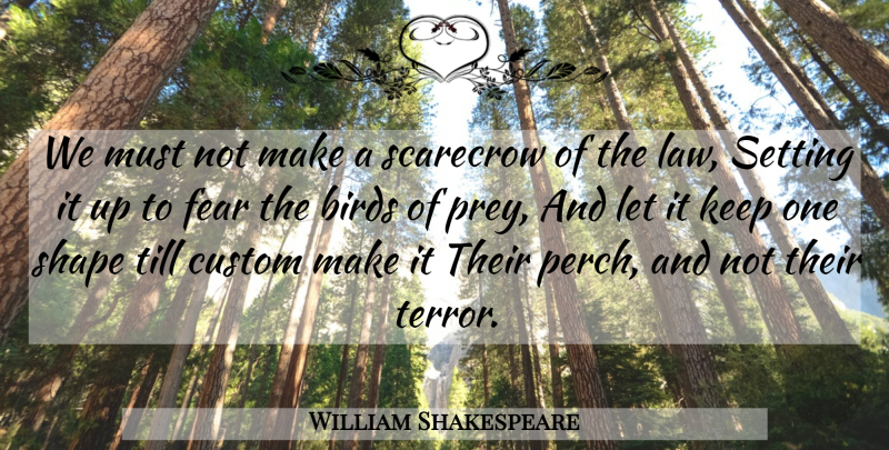William Shakespeare Quote About Law, Bird, Shapes: We Must Not Make A...