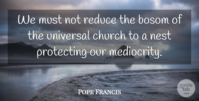 Pope Francis Quote About Church, Nests, Mediocrity: We Must Not Reduce The...