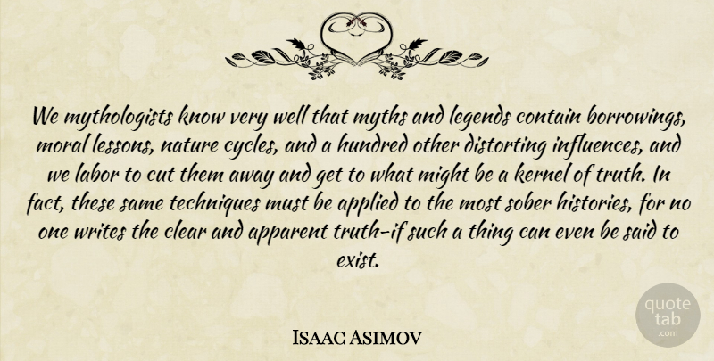 Isaac Asimov Quote About Writing, Cutting, Lessons: We Mythologists Know Very Well...