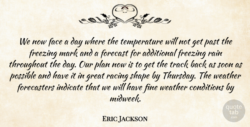 Eric Jackson Quote About Additional, Conditions, Face, Fine, Forecast: We Now Face A Day...