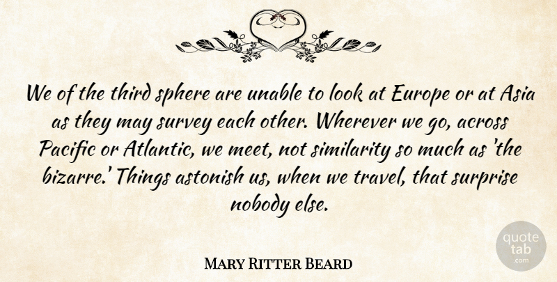 Mary Ritter Beard Quote About Travel, Europe, Looks: We Of The Third Sphere...