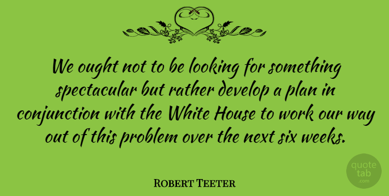 Robert Teeter Quote About Develop, House, Looking, Next, Ought: We Ought Not To Be...
