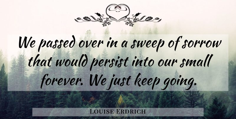 Louise Erdrich Quote About Forever, Sorrow, Persist: We Passed Over In A...