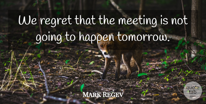 Mark Regev Quote About Happen, Meeting, Regret: We Regret That The Meeting...