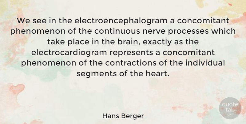 Hans Berger Quote About Heart, Brain, Nerves: We See In The Electroencephalogram...
