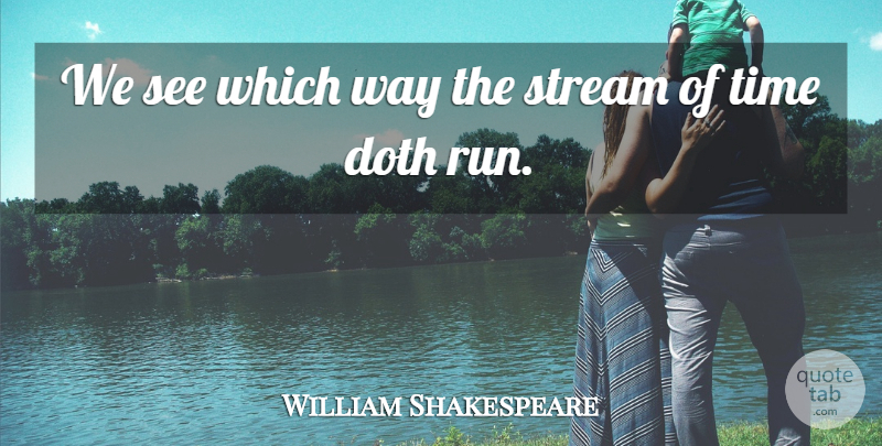 William Shakespeare Quote About Running, Time, Way: We See Which Way The...