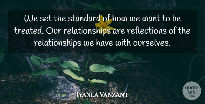 Iyanla Vanzant Quote About Positive Thinking, Reflection, Want: We Set The Standard Of...