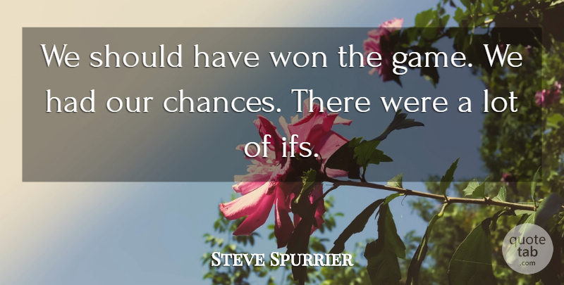 Steve Spurrier Quote About Won: We Should Have Won The...