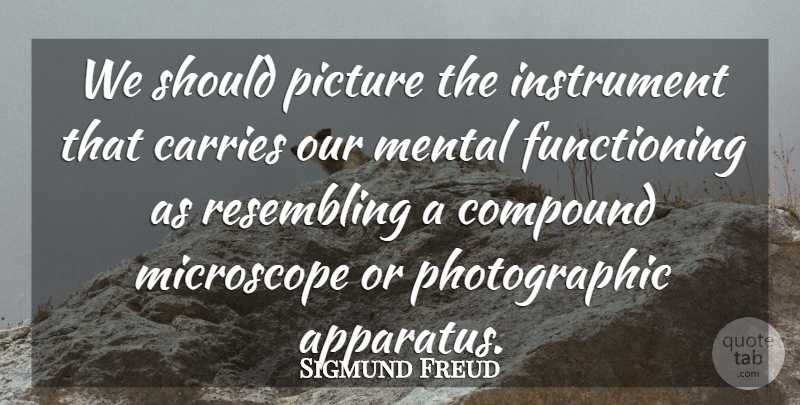 Sigmund Freud Quote About Should, Instruments, Microscopes: We Should Picture The Instrument...