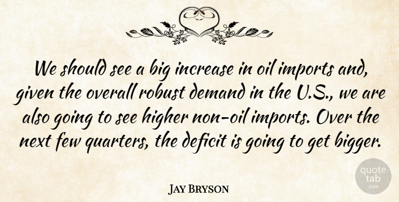 Jay Bryson Quote About Deficit, Demand, Few, Given, Higher: We Should See A Big...