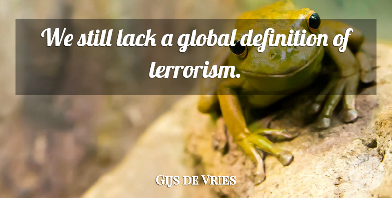 Gijs de Vries Quote About Definitions, Terrorism, Stills: We Still Lack A Global...