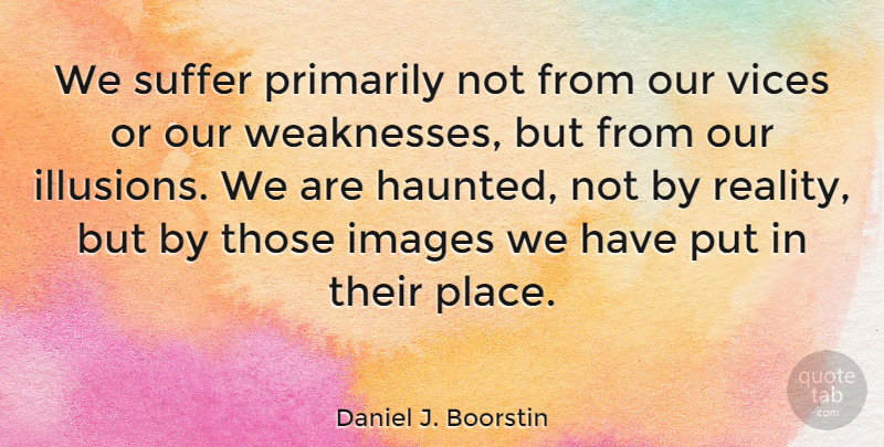 Daniel J. Boorstin Quote About Reality, Suffering, Weakness: We Suffer Primarily Not From...