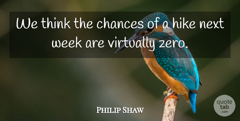 Philip Shaw Quote About Chances, Hike, Next, Virtually, Week: We Think The Chances Of...
