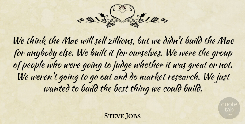 Steve Jobs Quote About Thinking, Best Job, Judging: We Think The Mac Will...