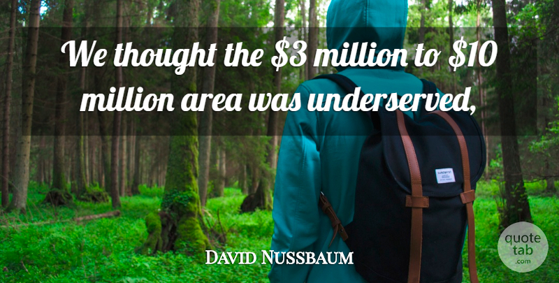 David Nussbaum Quote About Area, Million: We Thought The 3 Million...
