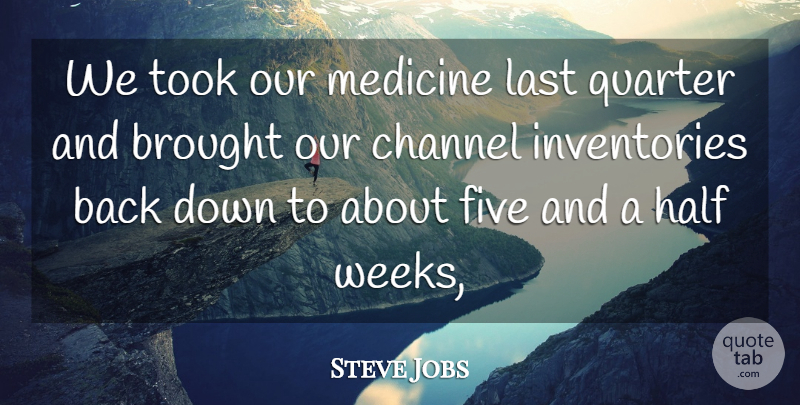 Steve Jobs Quote About Brought, Channel, Five, Half, Last: We Took Our Medicine Last...