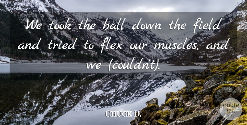 Chuck D. Quote About Ball, Field, Took, Tried: We Took The Ball Down...