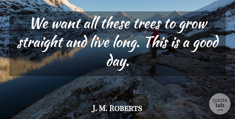 J. M. Roberts Quote About Good, Grow, Straight, Trees: We Want All These Trees...