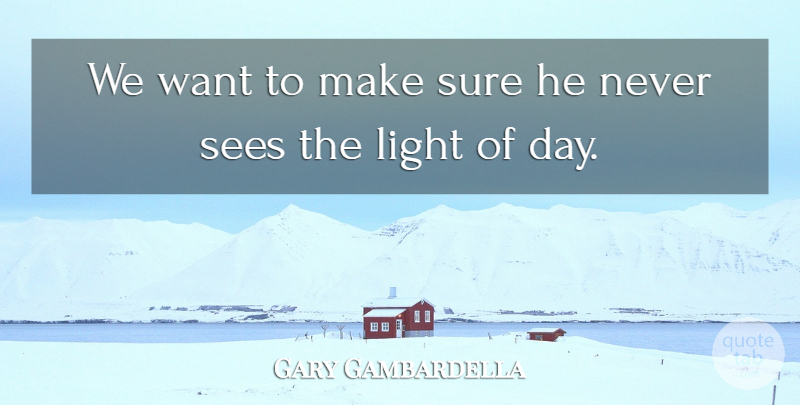 Gary Gambardella Quote About Light, Sees, Sure: We Want To Make Sure...