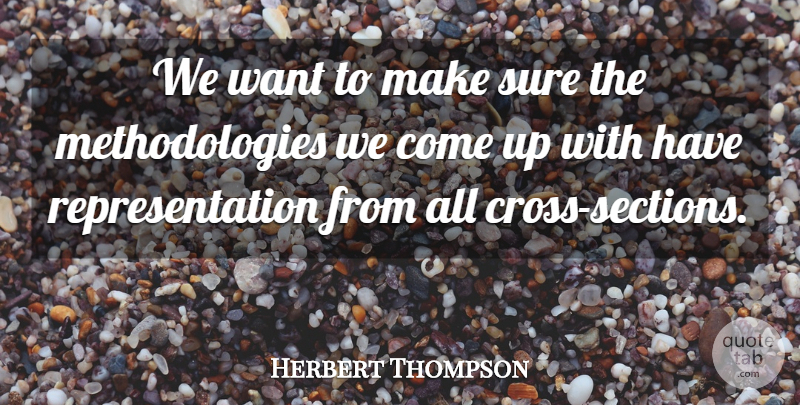 Herbert Thompson Quote About Sure: We Want To Make Sure...