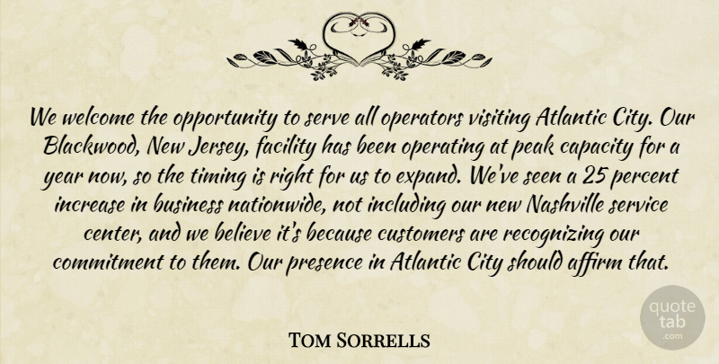 Tom Sorrells Quote About Affirm, Atlantic, Believe, Business, Capacity: We Welcome The Opportunity To...