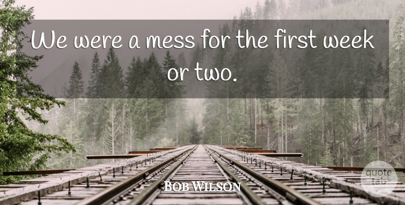 Bob Wilson Quote About Mess, Week: We Were A Mess For...