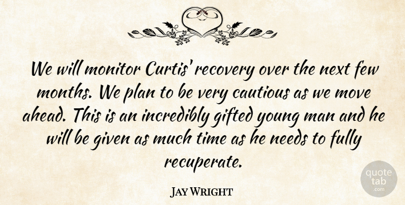 Jay Wright Quote About Cautious, Few, Fully, Gifted, Given: We Will Monitor Curtis Recovery...