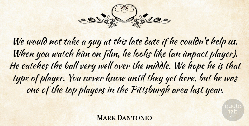 Mark Dantonio Quote About Area, Ball, Date, Guy, Help: We Would Not Take A...