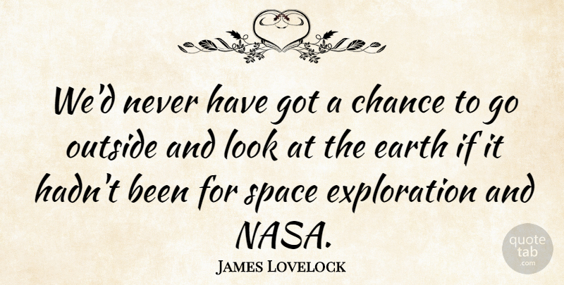 James Lovelock Quote About Space, Looks, Earth: Wed Never Have Got A...